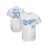 Los Angeles Dodgers #30 Maury Wills White Flexbase Authentic Collection 2016 Father's Day Stitched Baseball Jersey