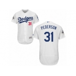 Los Angeles Dodgers #31 Joc Pederson Authentic White Home 2017 World Series Bound Flex Base MLB Jersey