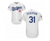 Los Angeles Dodgers #31 Joc Pederson Authentic White Home 2017 World Series Bound Flex Base MLB Jersey