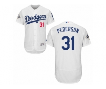 Los Angeles Dodgers #31 Joc Pederson Authentic White Home 2017 World Series Bound Flex Base MLB Jersey