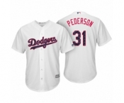 Los Angeles Dodgers #31 Joc Pederson White 2017 Independence Day Cool Base Jersey