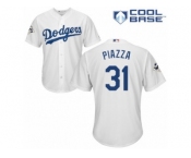 Los Angeles Dodgers #31 Mike Piazza Replica White Home 2017 World Series Bound Cool Base MLB Jersey