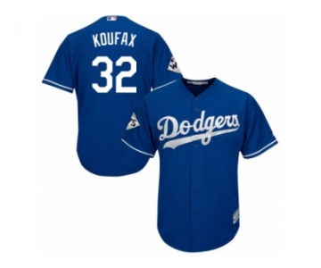 Los Angeles Dodgers #32 Sandy Koufax Replica Royal Blue Alternate 2017 World Series Bound Cool Base MLB Jersey