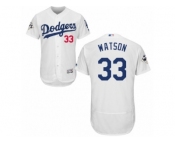 Los Angeles Dodgers #33 Tony Watson Authentic White Home 2017 World Series Bound Flex Base MLB Jersey