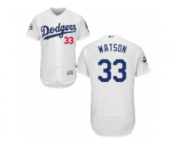 Los Angeles Dodgers #33 Tony Watson Authentic White Home 2017 World Series Bound Flex Base MLB Jersey