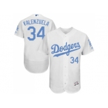 Los Angeles Dodgers #34 Fernando Valenzuela White Flexbase Authentic Collection 2016 Father's Day Stitched Baseball Jersey