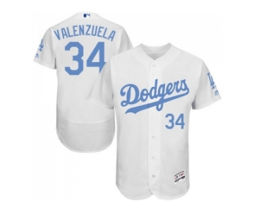 Los Angeles Dodgers #34 Fernando Valenzuela White Flexbase Authentic Collection 2016 Father's Day Stitched Baseball Jersey