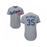 Los Angeles Dodgers #35 Cody Bellinger Authentic Grey Road 2017 World Series Bound Flex Base MLB Jersey