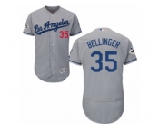 Los Angeles Dodgers #35 Cody Bellinger Authentic Grey Road 2017 World Series Bound Flex Base MLB Jersey