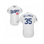 Los Angeles Dodgers #35 Cody Bellinger Authentic White Home 2017 World Series Bound Flex Base MLB Jersey