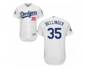 Los Angeles Dodgers #35 Cody Bellinger Authentic White Home 2017 World Series Bound Flex Base MLB Jersey