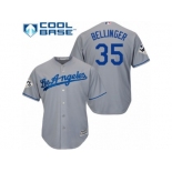 Los Angeles Dodgers #35 Cody Bellinger Replica Grey Road 2017 World Series Bound Cool Base MLB Jersey