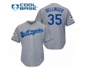 Los Angeles Dodgers #35 Cody Bellinger Replica Grey Road 2017 World Series Bound Cool Base MLB Jersey