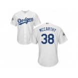 Los Angeles Dodgers #38 Brandon McCarthy Replica White Home 2017 World Series Bound Cool Base MLB Jersey