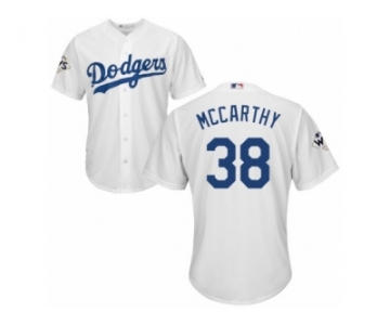 Los Angeles Dodgers #38 Brandon McCarthy Replica White Home 2017 World Series Bound Cool Base MLB Jersey