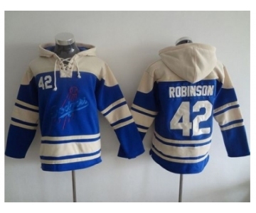 Los Angeles Dodgers #42 Jackie Robinson Blue Sawyer Hooded Sweatshirt MLB Hoodie