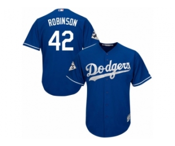 Los Angeles Dodgers #42 Jackie Robinson Replica Royal Blue Alternate 2017 World Series Bound Cool Base MLB Jersey