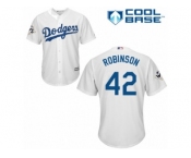 Los Angeles Dodgers #42 Jackie Robinson Replica White Home 2017 World Series Bound Cool Base MLB Jersey