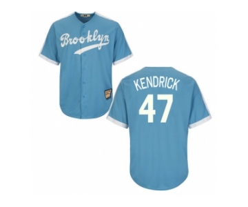 Los Angeles Dodgers #47 Howie Kendrick Light Blue Cooperstown Throwback Stitched Baseball Jersey