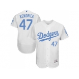 Los Angeles Dodgers #47 Howie Kendrick White Flexbase Authentic Collection 2016 Father's Day Stitched Baseball Jersey