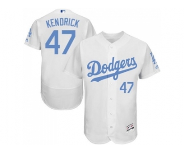 Los Angeles Dodgers #47 Howie Kendrick White Flexbase Authentic Collection 2016 Father's Day Stitched Baseball Jersey