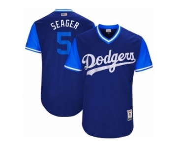 Los Angeles Dodgers #5 Corey Seager Seager Authentic Navy Blue 2017 Players Weekend MLB Jersey