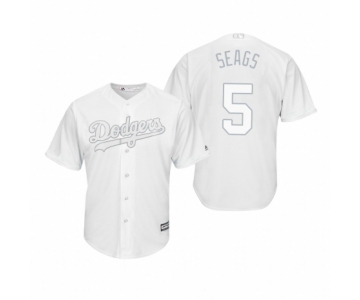 Los Angeles Dodgers #5 Corey Seager Seags White 2019 Players' Weekend Replica Jersey