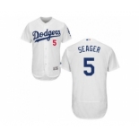 Los Angeles Dodgers #5 Corey Seager White Flexbase Authentic Collection Stitched Baseball Jersey