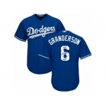 Los Angeles Dodgers #6 Curtis Granderson Authentic Royal Blue Team Logo Fashion Cool Base MLB Jersey