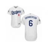 Los Angeles Dodgers #6 Curtis Granderson Authentic White Home 2017 World Series Bound Flex Base MLB Jersey