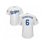 Los Angeles Dodgers #6 Curtis Granderson Replica White Home 2017 World Series Bound Cool Base MLB Jersey