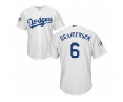 Los Angeles Dodgers #6 Curtis Granderson Replica White Home 2017 World Series Bound Cool Base MLB Jersey