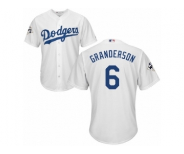 Los Angeles Dodgers #6 Curtis Granderson Replica White Home 2017 World Series Bound Cool Base MLB Jersey