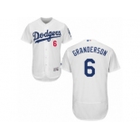 Los Angeles Dodgers #6 Curtis Granderson White Flexbase Authentic Collection MLB Jersey