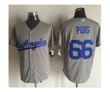 Los Angeles Dodgers #66 Yasiel Puig Grey New Cool Base Stitched Baseball Jersey