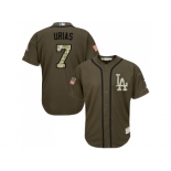 Los Angeles Dodgers #7 Julio Urias Green Salute to Service Stitched MLB Jersey