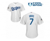 Los Angeles Dodgers #7 Julio Urias Replica White Home 2017 World Series Bound Cool Base MLB Jersey