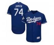 Los Angeles Dodgers #74 Kenley Jansen Authentic Royal Blue Alternate 2017 World Series Bound Flex Base MLB Jersey