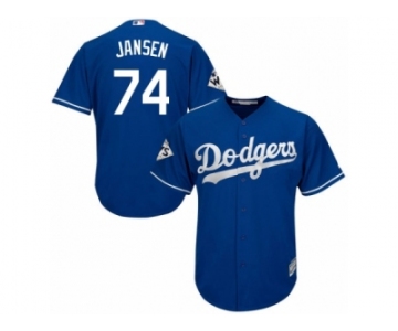 Los Angeles Dodgers #74 Kenley Jansen Replica Royal Blue Alternate 2017 World Series Bound Cool Base MLB Jersey