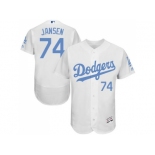 Los Angeles Dodgers #74 Kenley Jansen White Flexbase Authentic Collection 2016 Father's Day Stitched Baseball Jersey