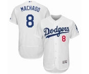 Los Angeles Dodgers #8 Machado White Flexbase Authentic Collection Stitched Baseball Jersey