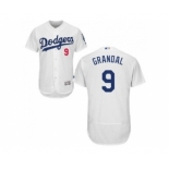 Los Angeles Dodgers #9 Yasmani Grandal White Flexbase Authentic Collection Stitched Baseball Jersey