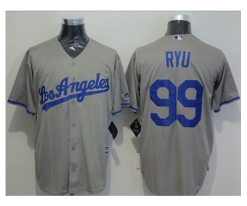 Los Angeles Dodgers #99 Hyun-Jin Ryu Grey New Cool Base Stitched Baseball Jersey