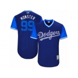 Los Angeles Dodgers #99 Hyun-Jin Ryu Monster Authentic Navy Blue 2017 Players Weekend MLB Jersey