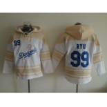 Los Angeles Dodgers #99 Hyun-Jin Ryu white Sawyer Hooded Sweatshirt MLB Hoodie