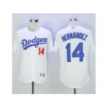 MLB Men Los Angeles Dodgers #14 Enrique Hernandez White Flexbase Authentic Collection Stitched Baseball Jersey