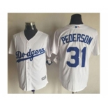 Men L.A. Dodgers #31 Joc Pederson White 2016 Official Cool Base Jersey