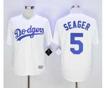 Men L.A. Dodgers #5 Corey Seager White 2016 Official Cool Base Jersey