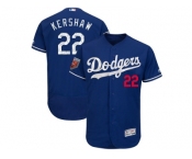 Men Los Angeles Dodgers #22 Clayton Kershaw Majestic Royal 2018 Spring Training Flex Base Player Jersey