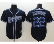 Men Los Angeles Dodgers #22 Clayton Kershaw Navy Blue New Cool Base Stitched Baseball Jersey